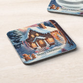 Dessous-de-verre Joyeux Noël Maison en pain d'épices (Côté gauche)