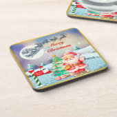 Dessous-de-verre Joyeux Noël Père Noël, Sleigh, Reindeer, Snowflake (Côté gauche)