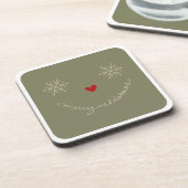 Dessous-de-verre Joyeux Noël Snowflakes Funny Smiley Face Enfant (Côté gauche)