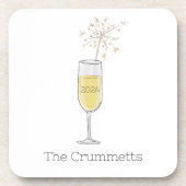 Dessous-de-verre Joyeux Nouvel An Fête Champagne Custom (Devant)