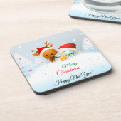 Dessous-de-verre Joyeux Oreiller de la carte de Noël (Côté gauche)