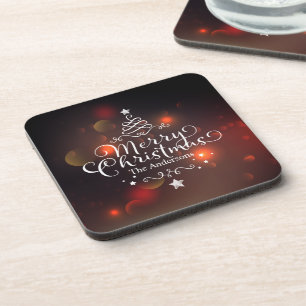 Dessous-de-verre Joyeux sapin de Noël personnalisé Dessous de ve
