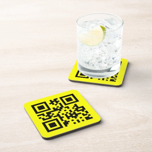 Dessous-de-verre ‹ Joyeux visage souriant Emoji — Code QR (Côté Droit)