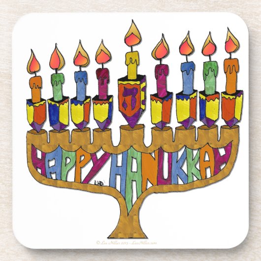Dessous-de-verre Judaica Happy Hanukkah (Devant)