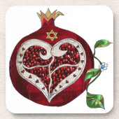 Dessous-de-verre Judaica Pomegranate Heart Hanoukka Rosh Hashanah (Devant)