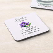 Dessous-de-verre Juillet Mois de naissance Fleur Larkspur Floral Ar (Côté gauche)