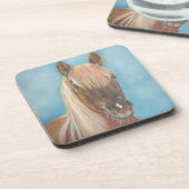 Dessous-de-verre jument de châtaigne avec crinière blonde équine ar (Côté gauche)