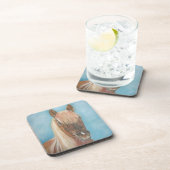 Dessous-de-verre jument de châtaigne avec crinière blonde équine ar (Côté Droit)