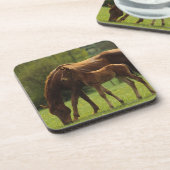 Dessous-de-verre Jument et poulain 2 de pur sang (Côté gauche)