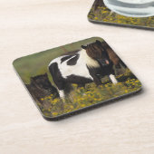 Dessous-de-verre Jument et poulain miniatures en fleurs (Côté gauche)