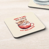 Dessous-de-verre Juste une fille qui aime les chats et le café (2) (Côté gauche)