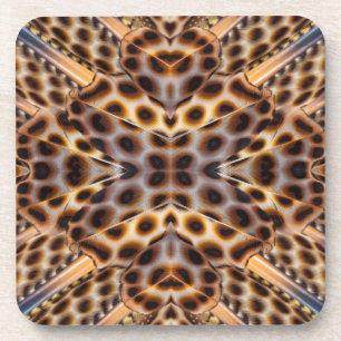 Dessous-de-verre Kaléidoscope à plumes de faisan brun