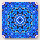 Dessous-de-verre Kaleidoscope Bleu brillant Explosif étoiles Bleues (Devant)