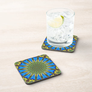 Dessous-de-verre Kaleidoscope en plume de paon 3