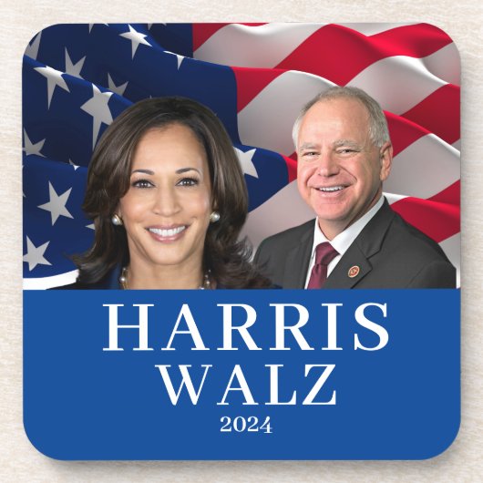 Dessous-de-verre Kamala Harris Et Tim Walz 2024 (Devant)