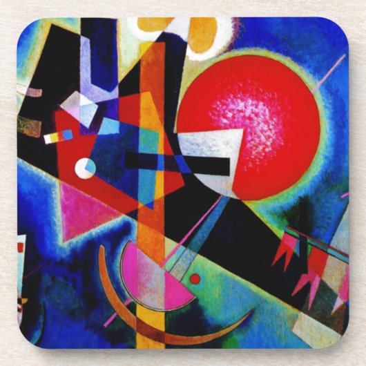 Dessous-de-verre Kandinsky en peinture Abstraite bleue (Devant)