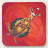 Dessous-de-verre Kangaroo Xmas En Rouge (Devant)