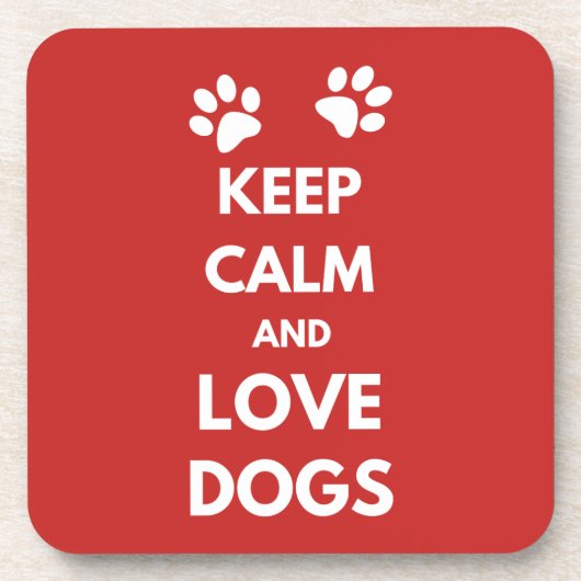 Dessous-de-verre Keep calm and love dogs (Devant)