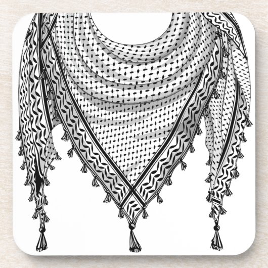 Dessous-de-verre Keffiyeh Écharpe palestinienne tissu traditionnel (Devant)