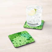 Dessous-de-verre Kimono floral moderne Impression, Vert citron (Côté Droit)