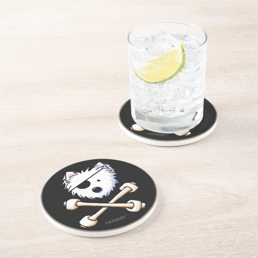 Dessous de verre KiniArt Pirate Westie Crossbones (Côté)