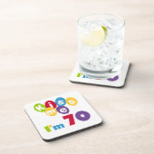 Dessous-de-verre Kiss Me I'm 70 Anniversaire T-shirts et cadeaux (Côté Droit)