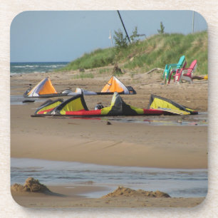 Dessous-de-verre Kitesurfers par le lac Michigan