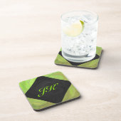 Dessous-de-verre Kiwi Bash Vert et noir Monogramme (Côté Droit)