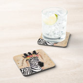 Dessous-de-verre Klimt Zebra | Couronne De Fleurs (Côté Droit)