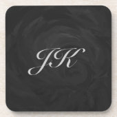 Dessous-de-verre Kohl Black Monogramme personnalisé (Devant)