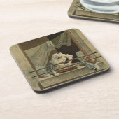 Dessous-de-verre La blanchisseuse, gravée par J. Laurent Julien (c1 (Côté gauche)