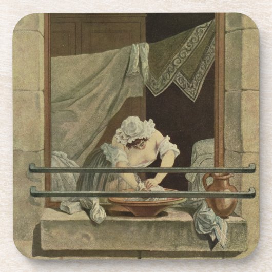 Dessous-de-verre La blanchisseuse, gravée par J. Laurent Julien (c1 (Devant)