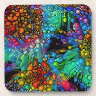 Dessous-de-verre La bulle psychédélique éclate les marguerites Abst