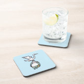 Dessous-de-verre La cigogne porte un bébé garçon Beverage Coaster (Côté Droit)