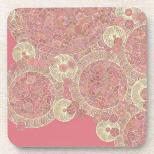 Dessous-de-verre la couleur florale de motif rose abstrait