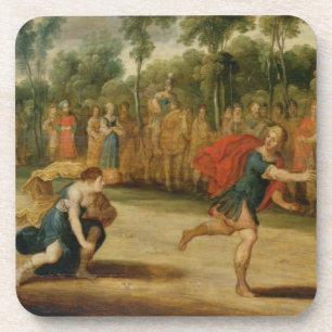 Dessous-de-verre La course d'Atalanta et de Hippomenes (huile sur