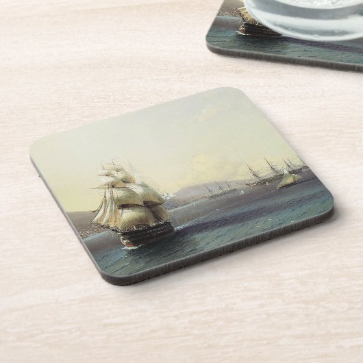 Dessous-de-verre La frégate de navire de guerre de navigation (Côté gauche)