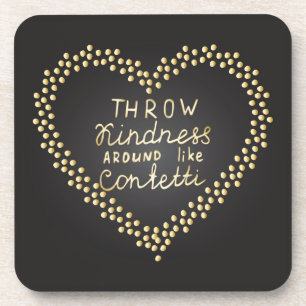 Dessous-de-verre La gentillesse de jet aiment autour des confettis