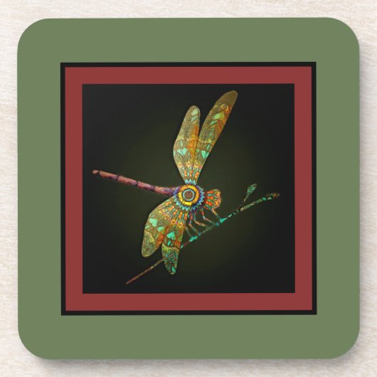 Dessous-de-verre La libellule de son bijou rencontre Mandala en oli (Devant)