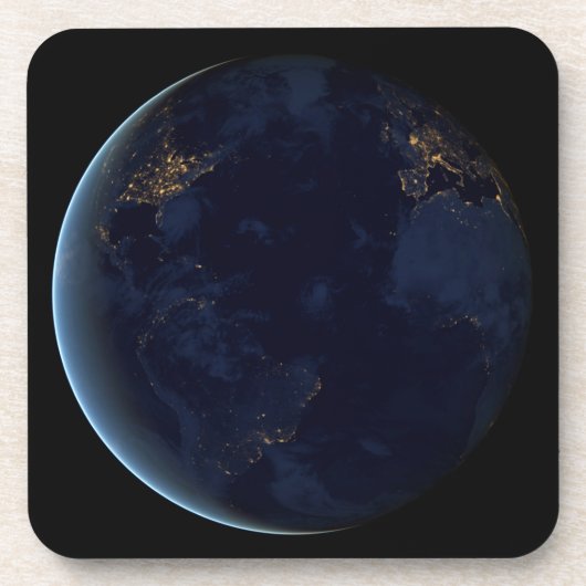 Dessous-de-verre La nuit, lumière de la ville terrestre (Devant)