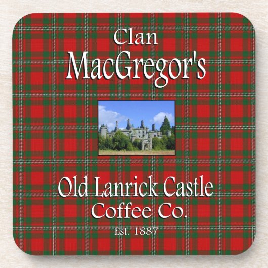 Dessous-de-verre La Old Lanrick Castle Coffee Co de Clan MacGregor. (Devant)