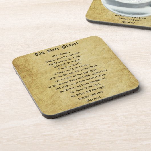 Dessous-de-verre La prière de la bière (Côté gauche)