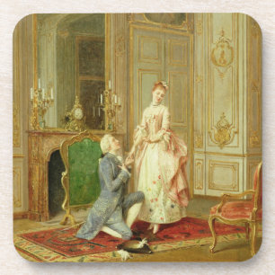 Dessous-de-verre La proposition (huile sur le panneau)