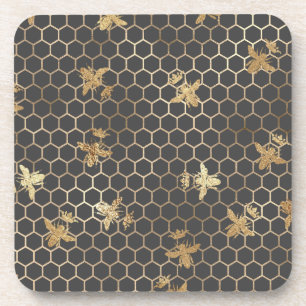 Dessous-de-verre La reine d'or des abeilles et le peigne de miel su