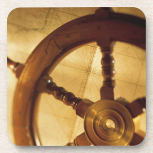 Dessous-de-verre La roue et la carte des bateaux