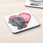 Dessous-de-verre La Saint-Valentin des éléphants (Côté gauche)