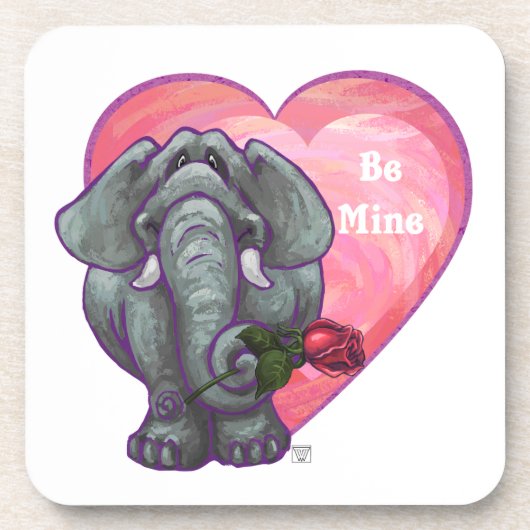 Dessous-de-verre La Saint-Valentin des éléphants (Devant)