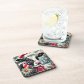 Dessous-de-verre La vache rêve de temps plus chauds Turquoise Rouge (Côté Droit)