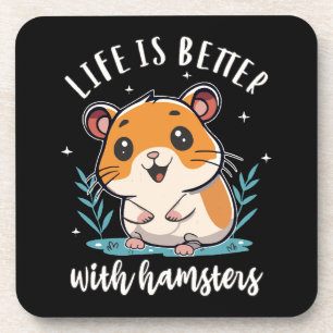 Dessous-de-verre La vie est meilleure avec les hamsters