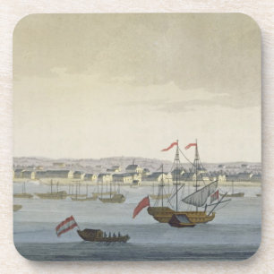 Dessous-de-verre La ville de Paramaribo (gravure de couleur)